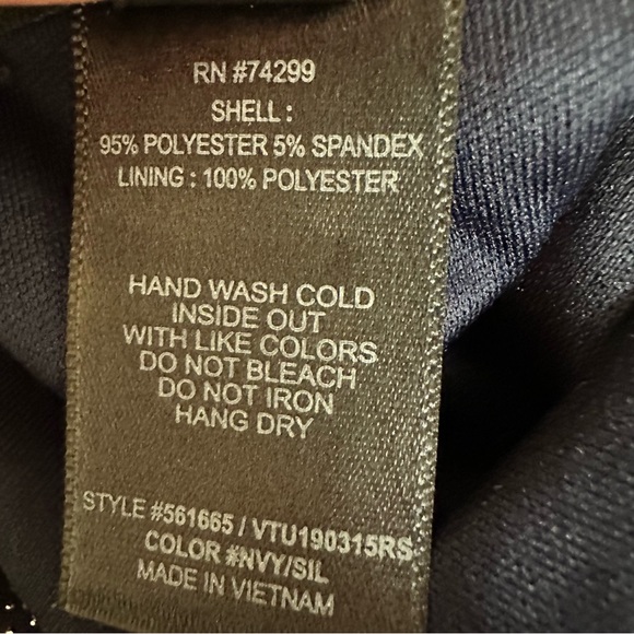 Enfocus Petite Womens Sleeveless Glitter Faux Wrap Dress in Navy Size 8P - Picture 7 of 7